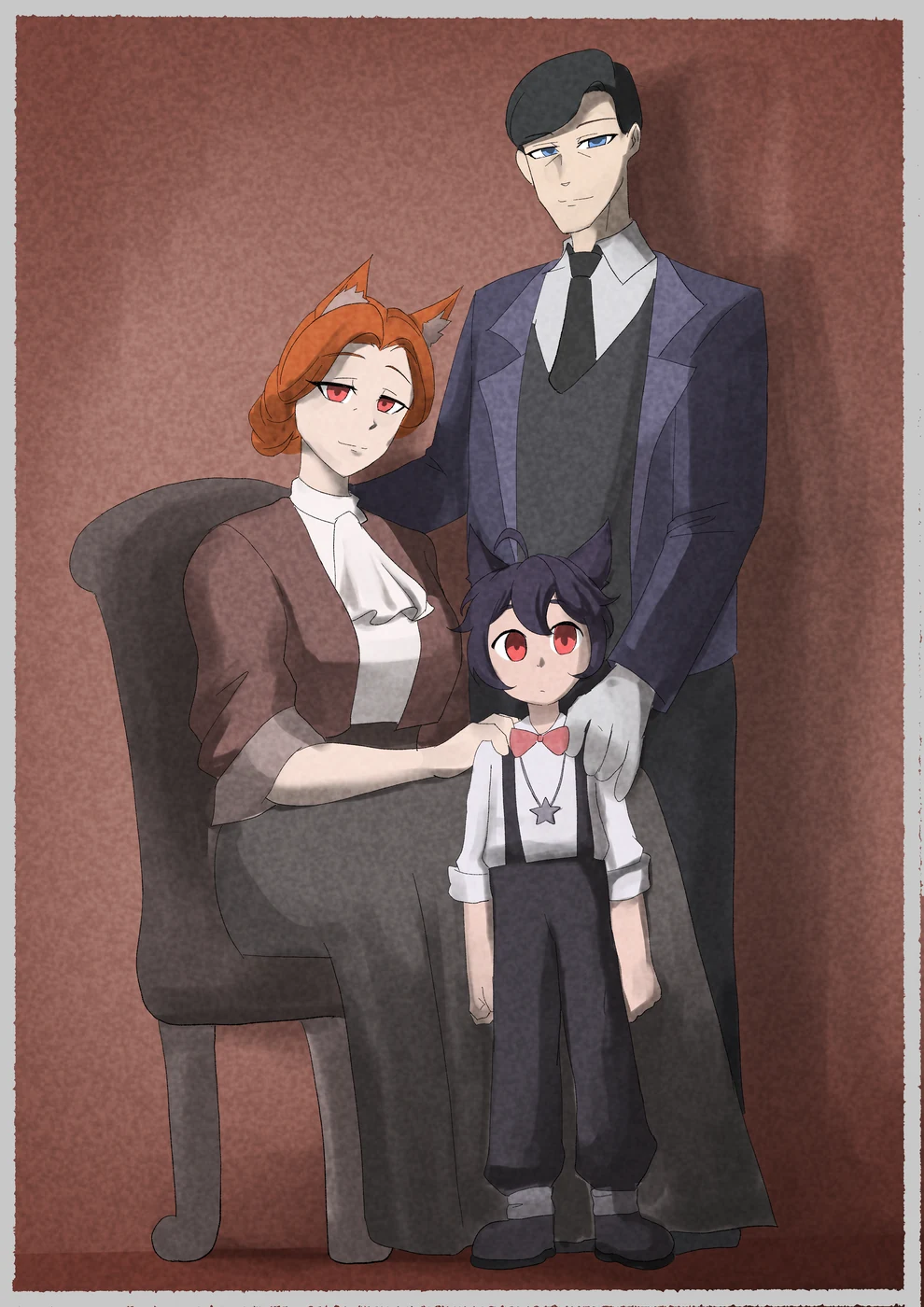 Open a portrait of young Medicus with his family